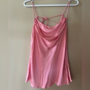 Anthropologie Light Pink Tie Back Top